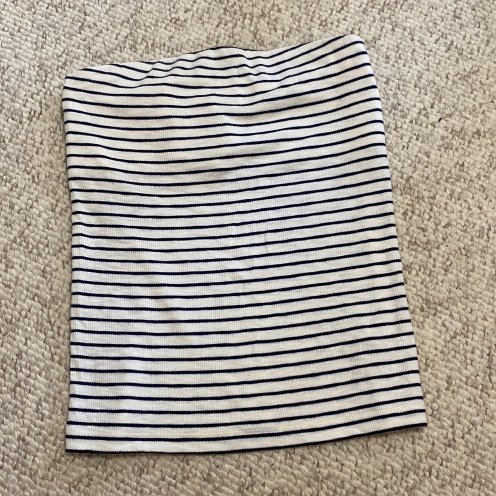 American Eagle black and white striped tube top xs